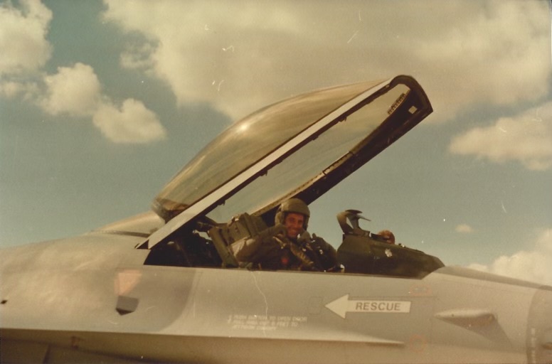 In the cockpit of an F-16